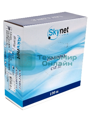 Кабель SkyNet Standart FTP indoor 4x2x0,48, медный, FLUKE TEST, кат.5e, однож., 100 м, box, серый
