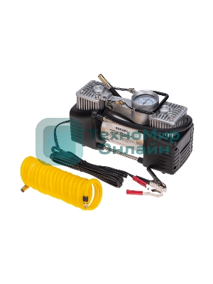 Компрессор поршневой автомобильный усиленный двухпоршневой в кейсе с набором инструментов (60л/мин, 10 АТМ) Rexant