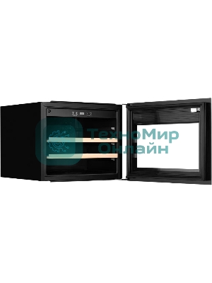 Винный шкаф Kuppersberg RBW 46, встраиваемый, High-Tech, объем 62 л, вместимость 28 бутылок, диапазон температуры 5-20 градусов, сенсорное открытие двери, 2 полки из бука, LCD дисплей, уровень шума 40 дБ, черный