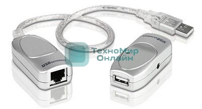 Кабель удлинитель USB 1.1 AM/AF Aten UCE60-AT до 60 м.(через RJ45, по витой паре. Без патч-корда в комплекте), питание от шины