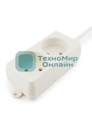 Сетевой фильтр Гарнизон EL-NL2-W-2, 2 розетки, допустимый ток 10А, длина 2 м.
