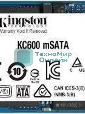 Накопитель SSD Kingston KC600, 1Tb, mSATA, R/W 550/520