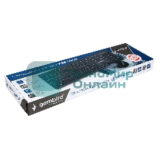Комплект клавиатура+мышь Gembird KBS-9050 проводной, USB, 1000 DPI, чёрный