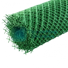 Решетка заборная в рулоне, 1,3х20 м, ячейка 70х55 мм, пластиковая, зеленая Россия