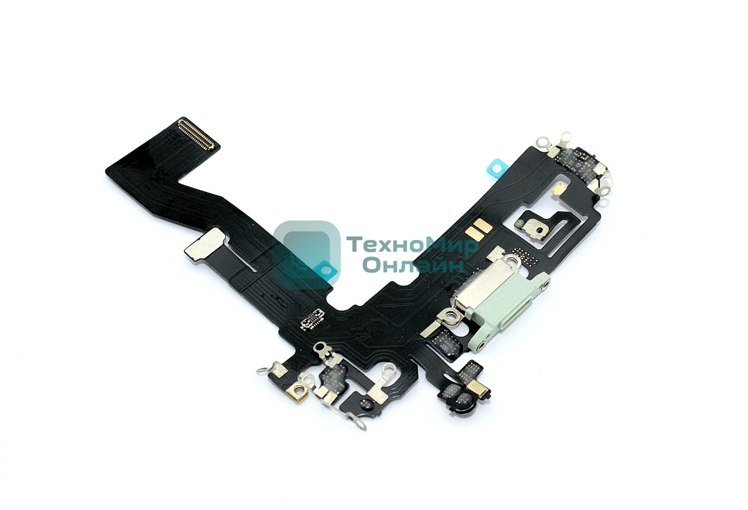 Шлейф с разъемом зарядки и микрофоном для Apple iPhone 12, iPhone 12 Pro, зеленый