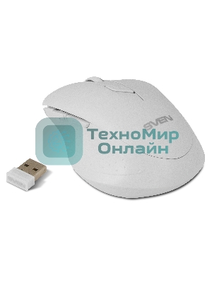 Мышь беспроводная SVEN RX-425W белый, 1600 dpi, радиоканал, USB, кнопки - 6