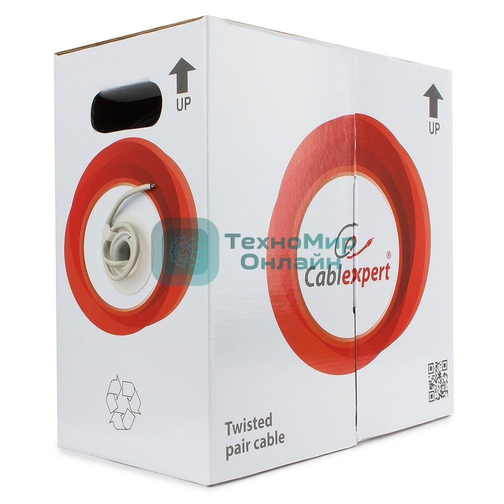 Кабель Cablexpert, UTP6, 4 пары, 0.57 мм, CCA, однож., 305 м, серый