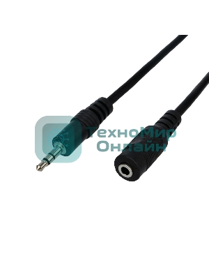 Шнур Rexant Стерео 3,5 мм гнездо - Стерео 3,5 мм штекер 5 метров