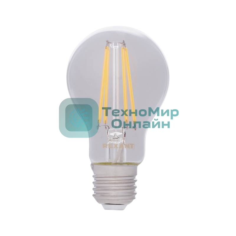 Лампа светодиодная филаментная Rexant Груша A60 11.5 Вт 1380 Лм 2400K E27 золотистая колба