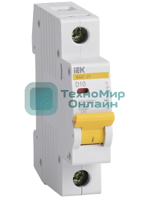 Выключатель автоматический модульный 1п D 10А 4.5кА ВА47-29 IEK MVA20-1-010-D