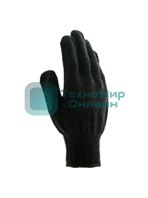 Перчатки трикотажные Сибртех акрил, черный, оверлок