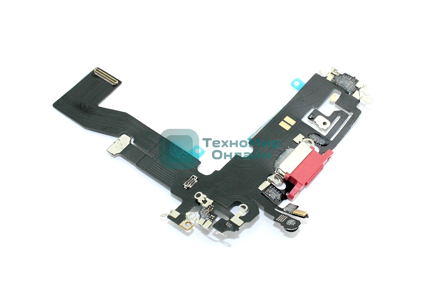 Шлейф с разъемом зарядки и микрофоном для Apple iPhone 12, iPhone 12 Pro, красный