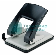 Дырокол Kw-Trio Stylish Heavy Duty 09760GR/BLCK, до 40 листов, металл черный, отверстий: 2, с линейкой