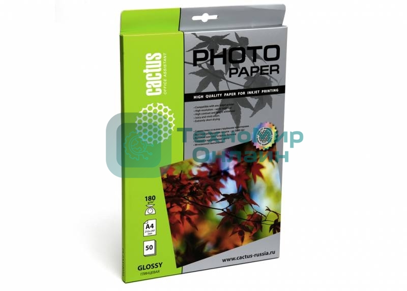 Фотобумага Cactus CS-GA418050 A4/180г/м2/50л. глянцевая для струйной печати