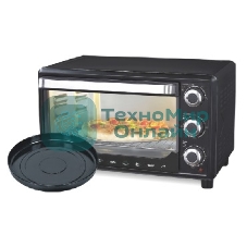 Мини-печь Sakura SA-7002BP 48л, духовка 2000Вт, механ.управление, 3 режима работы духовки (верх, низ, верх+низ), таймер на 60 минут, регулировка температуры духовки, комплектация - металлическая решетка, противень, форма круглая для выпечки (300х50 мм), ухват. чёрный.