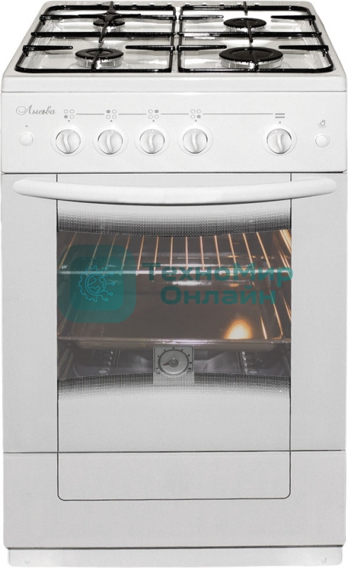 Плита газовая Лысьва ГП 400 М2С -2у белый, конфорок 4 газовых, духовка 51 л, 50 см x 84 см x 60 см (без крышки)