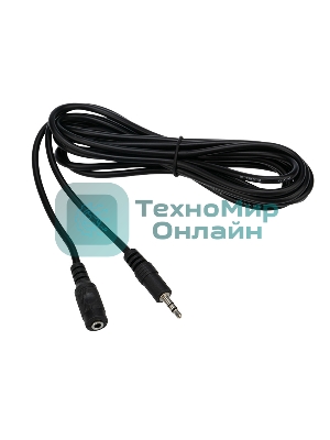 Шнур Rexant Стерео 3,5 мм гнездо - Стерео 3,5 мм штекер 5 метров