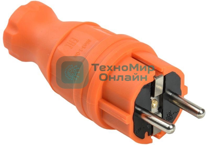 Вилка прямая ОМЕГА ВБп3-1-0м IP44 каучук оранж. IEK PKR01-016-2-K09