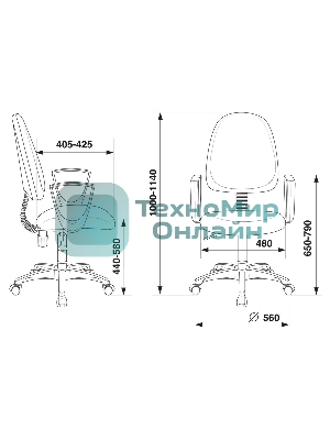 Кресло Бюрократ CH-1300N/3C1 серый, экокожа, 120 кг, механизм качания