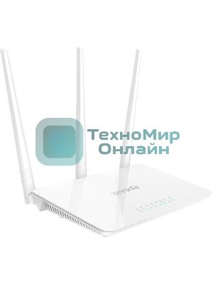 Сетевое оборудование TENDA F3 маршрутизатор 802.11n, до300Мбит/с, 2T2R, LAN: 3х10/100Мбит/с, WAN: 1х10/100Мбит/c, 3 внешние антенны 5дБи.