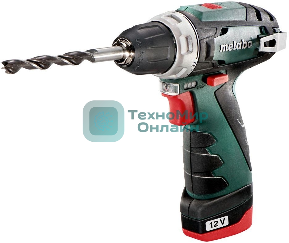 Дрель-шуруповерт аккумуляторная Metabo PowerMaxx BS 600984500, Аккумуляторный, 12В, 2 АКБ, Кейс