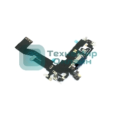 Шлейф с разъемом зарядки и микрофоном для Apple iPhone 12, iPhone 12 Pro синий