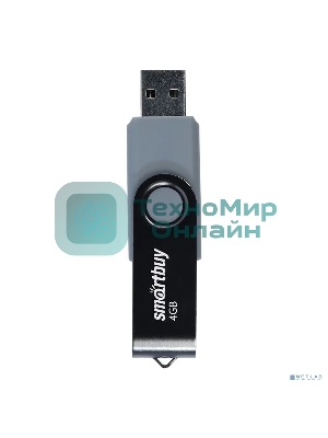 Флешка USB Smartbuy Twist Black (SB004Gb2TWK), 4Gb, USB 2.0, R/W 10/7, черный