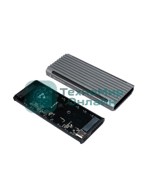 Внешний корпус Gembird EEM2-SATA-3 USB 3.1 для M2 SATA порт Type-С, RGb подсветка, металл, серебристый