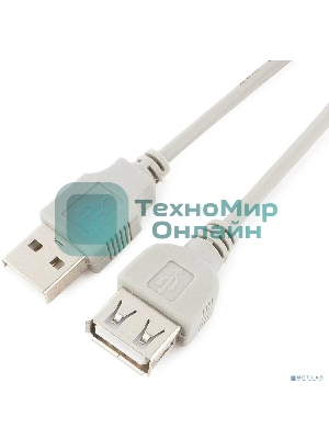 Кабель удлинит. USB2.0 Gembird/Cablexpert CC-USB2-AMAF-6-N серый (1.8м, AM/AF, пакет) (CC-USB2-AMAF-6-N)