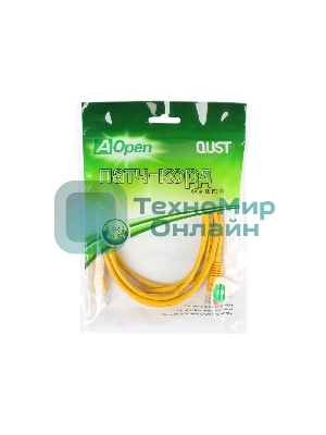 Патч-корд литой Aopen/Qust UTP кат.5е 2м желтый 