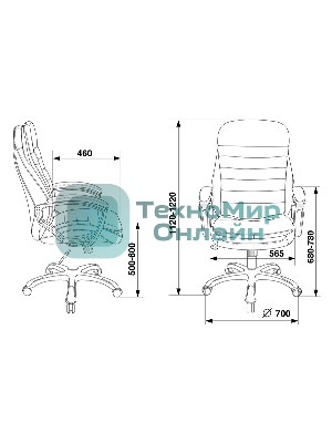Кресло Бюрократ T-9950LT/BLACK черный, экокожа