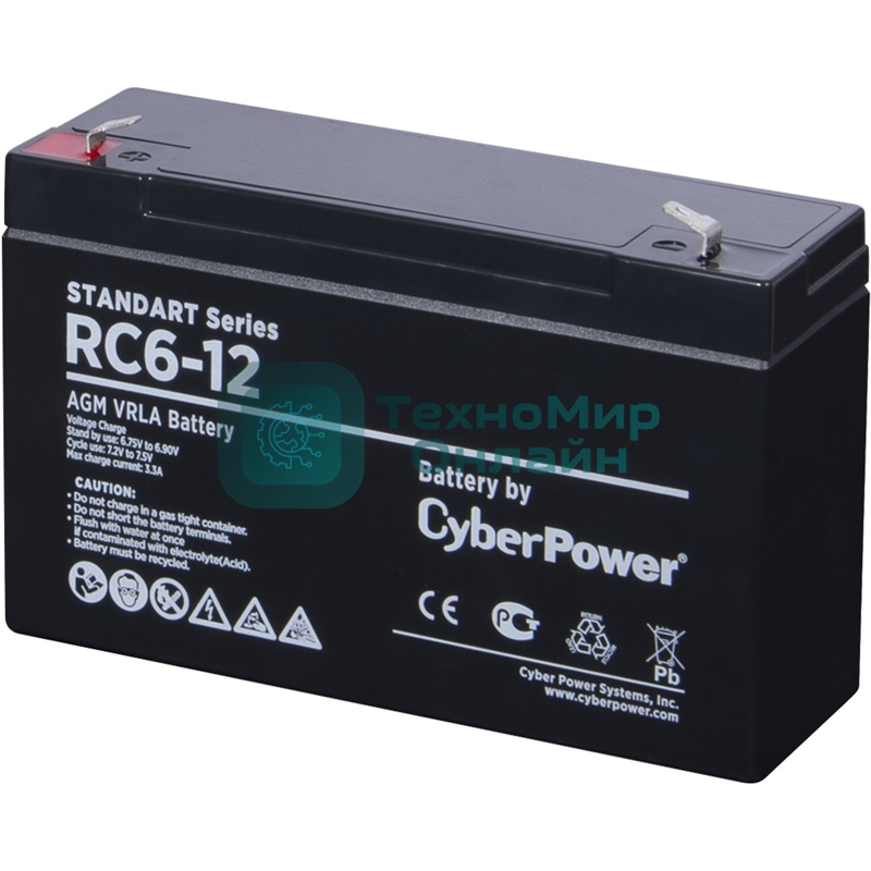 Аккумуляторная батарея SS CyberPower RC 6-12/6 В 12 А·ч