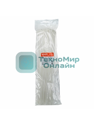 Хомут-стяжка кабельная нейлоновая Rexant 450 x7,6 мм, белая, упаковка 100 шт.