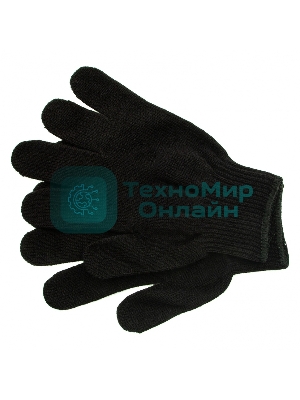 Перчатки трикотажные Сибртех акрил, черный, оверлок