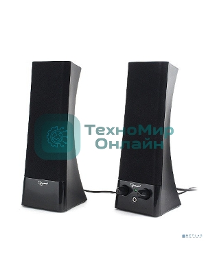 Акустическая система 2.0 Gembird SPK-500, черный, 6 Вт, рег. громкости, разъем для наушников, питание от сети