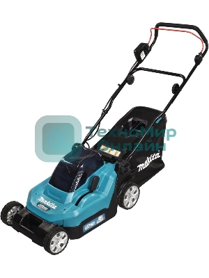 Газонокосилка аккумуляторная Makita DLM382Z (б/акк,б/зу) 620Вт;18В;3700об/мин;ширина скашивания-38см;высота скашивания-25-75мм;560м2;травосборник-40л;б/акк;б/зу;вес 15,6 кг