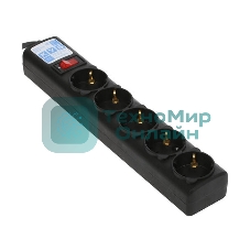 Сетевой фильтр Surge protector Power Cube 1.9m for conn. to UPS(C14) 5 outlets, 10A черный/графит