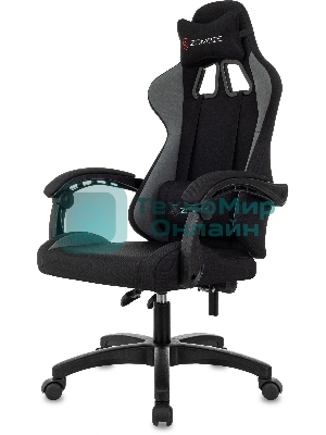 Кресло Zombie Void черный/серый, экокожа, 120 кг, механизм качания