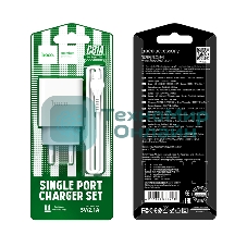 Зарядное устройство Hoco 10.5Вт, 2.1А, 1хUSB + кабель USB/Type-C 1м, C81A, белый, блистер