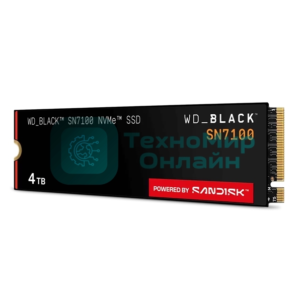 Накопитель SSD Western Digital Black SSD SN7100 M2.2280 PCIe 4.0 4Tb, 7000MBs/6700MBs, TBW 2400, WDS400T4X0E, 1 year