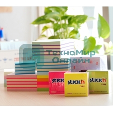 Блок самоклеящийся бумажный Stick`n 21203 51x51 мм, 250 листов, 70 г/м2, неон, 5 цветов в упаковке
