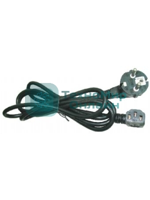 Кабель питания Gembird 1.8м, VDE(0.75мм), черный, угловой разъем, с зазем., пакет