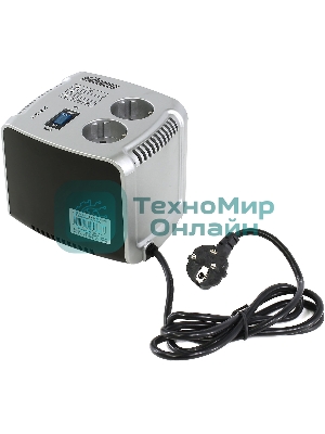 Сетевой фильтр Powerman Стабилизаторы напряжения AVS 500 С Black\Silver (500ВА,5А,КПД 98%,без индикации,настольный)