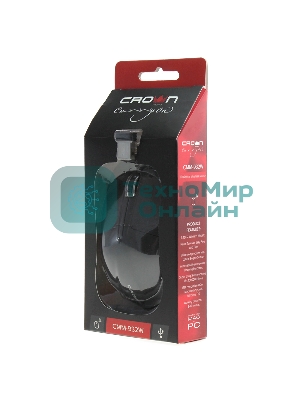 Мышь беспроводная Crown CMM-932W черный, 1000 dpi, радиоканал, USB, кнопки - 3