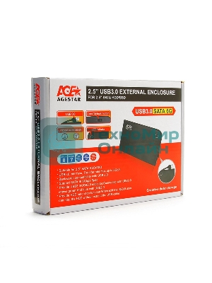 Внешний корпус для HDD/SSD AgeStar 3UB2A14 SATA II пластик/алюминий синий 2.5