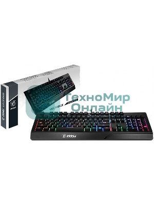 Клавиатура проводная MSI VIGOR GK20 RU черный USB Multimedia for gamer LED (подставка для запястий)