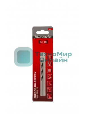 Сверло по дереву Matrix 5 х 86 мм, цилиндрический хвостовик