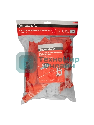 Комплект зажим + клин для системы выравнивания плитки Matrix СВП Ворота XL, 50/50 шт. в пакете