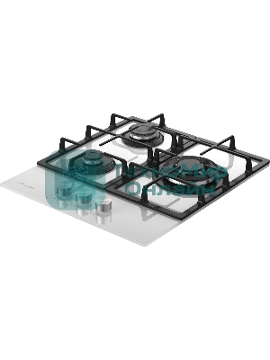 Варочная поверхность Monsher MGG 43 Blanc, газ, High-Tech, 45 см, автоматический электроподжиг, газ-контроль, форсунки под сжиженый газ, SABAF конфорки, чугунные решетки, белый