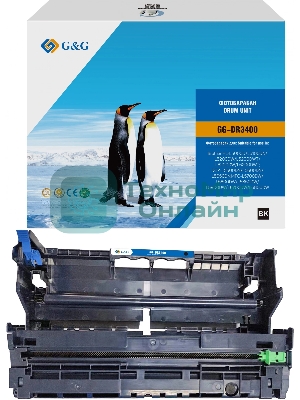 Блок фотобарабана G&G GG-DR3400 DR-3400 черный ч/б:30000стр. для HL-L5000D/L5100DN/L5200DW/L5200DWT/L6200DW/L6200DWT;DCP-L5500DN/L5600DN/L5650DN;MFC-L5700DW/L5800DW/L5850DW/L5900DW/L6700DW/L6800DW Brother